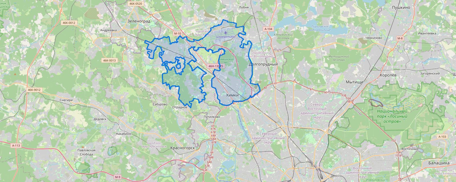 Карта: выезд мастера в Химках