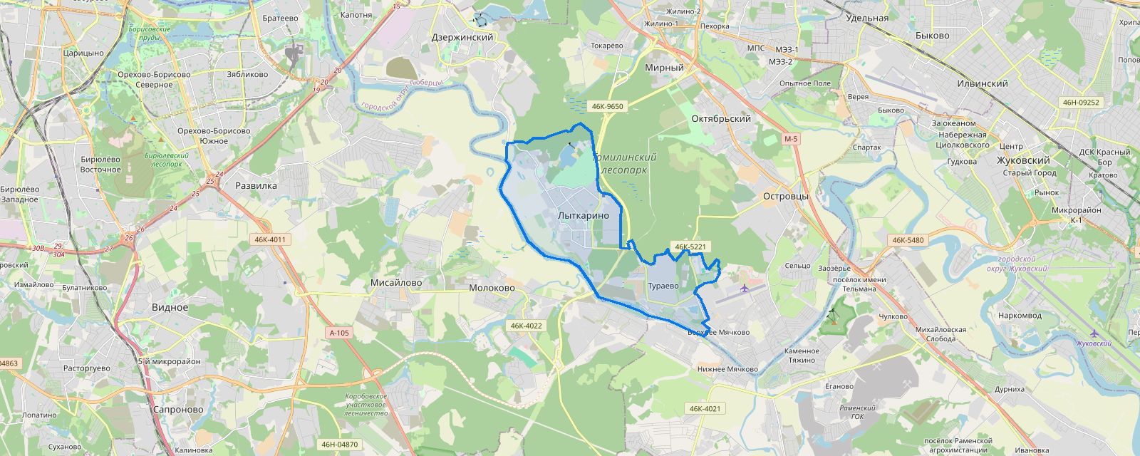 Карта: выезд мастера в Лыткарино